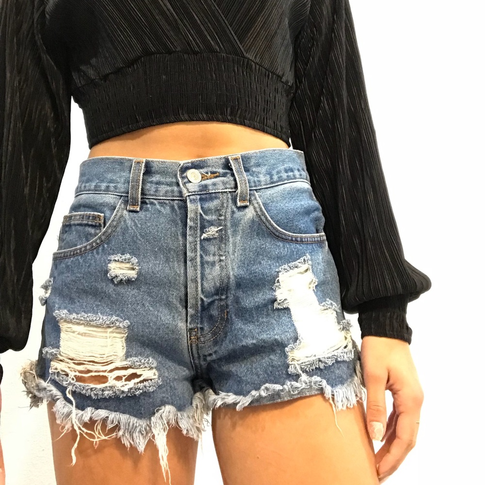 Distressed Denim shorts